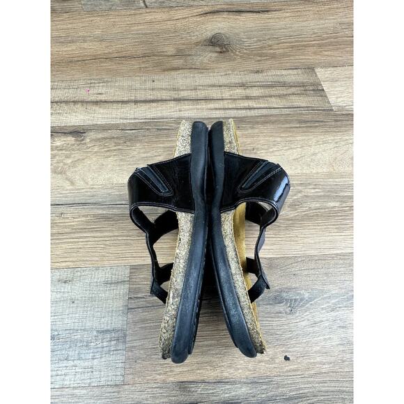 NAOT size 5| 36 Women's Israel Slip-on Thong Sandals Cork Patent Leather - Picture 3 of 7